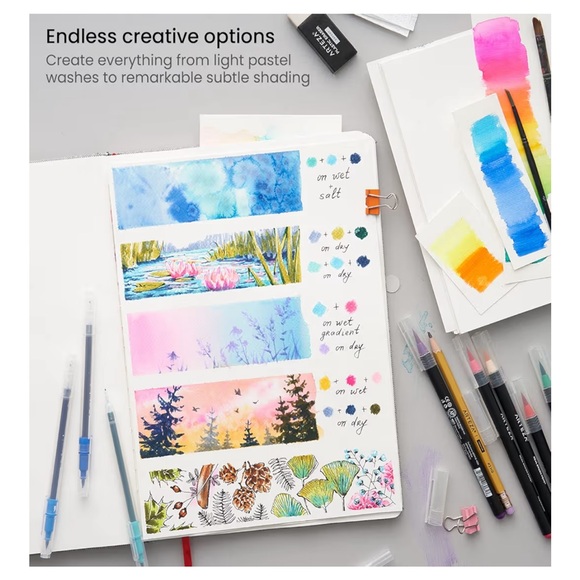 ARTEZA 48 Premium Real Brush Pens Unique Colors/Blendable/Water-Based Ink - Picture 9 of 12